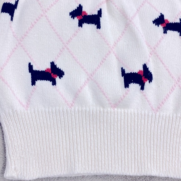 Cherokee 100% Cotton Scottie Dog Soft Ivory Knit Sweater Baby Girl Size 24 Month - Picture 4 of 8